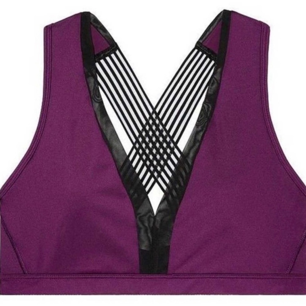 Victoria's Secret Sport Purple & black Crossback Sport Bra size medium